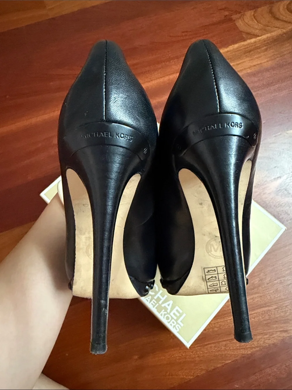 Michael Kors Black Leather Pointed-Toe Pumps
